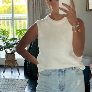 White knit shell, tank.